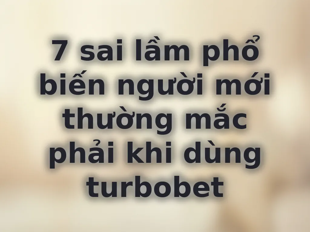 Sai lầm của người mới chơi